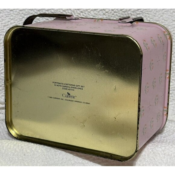 vintage 1985 Current Inc. Cat Tin Portraits And Patterns Gift Set Decorative GUC - Picture 6 of 12